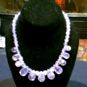 Vintage Amethyst Avon necklace 14' nib 1989